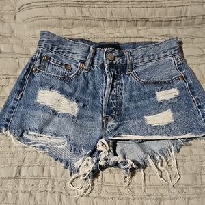 Aeropostale Boyfriend Distressed Jean Shorts